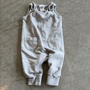Hanna Andersson Light Gray Knit Overalls